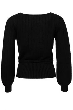 Among The Brave Honest Black Soft Ballerina Cross Over Knit