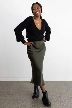 Among The Brave Honest Black Soft Ballerina Cross Over Knit