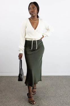 Among The Brave Knitwear Honest Ivory Soft Ballerina Cross Over Knit