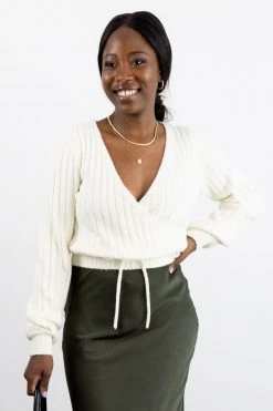 Among The Brave Knitwear Honest Ivory Soft Ballerina Cross Over Knit