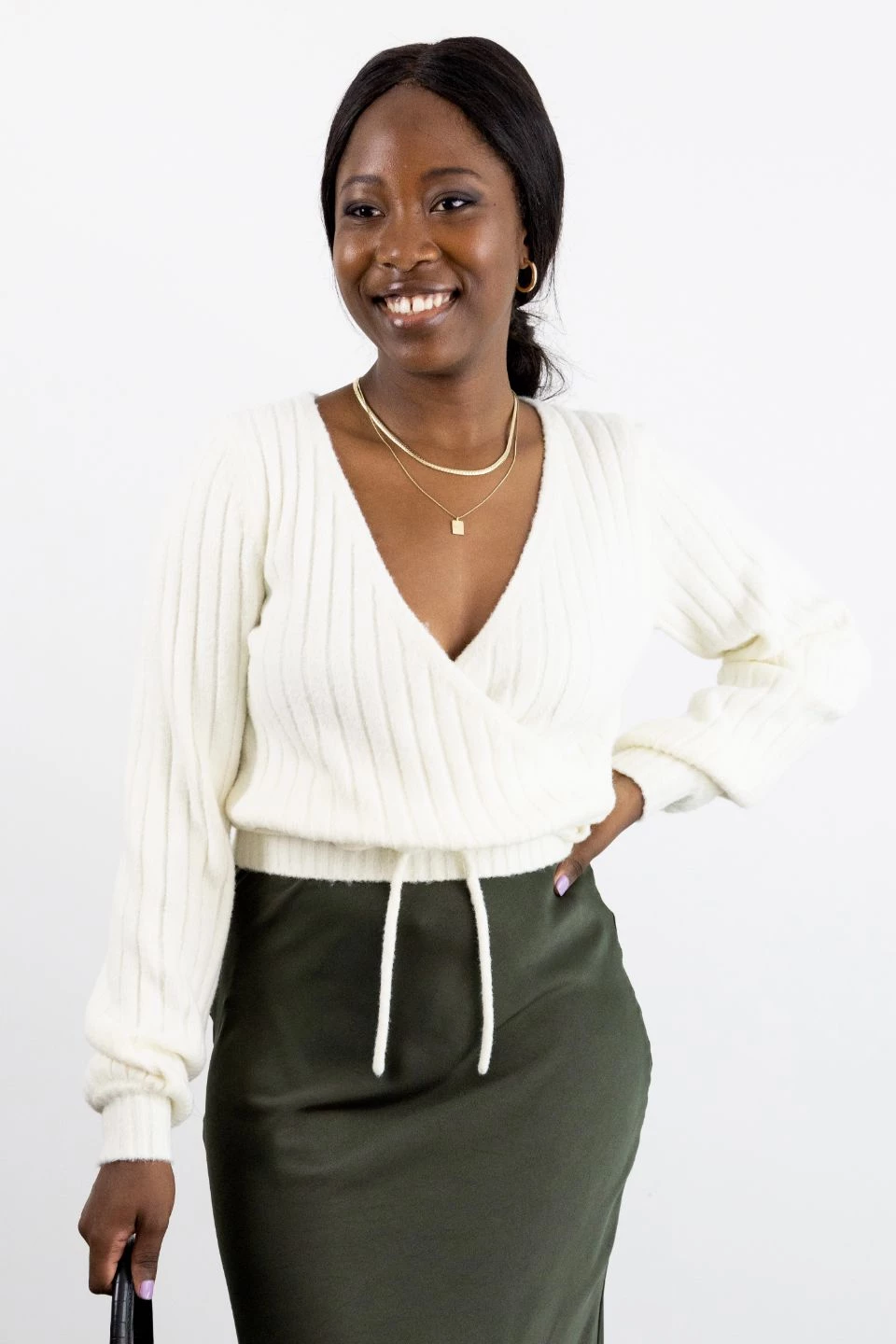 Among The Brave Knitwear Honest Ivory Soft Ballerina Cross Over Knit