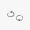 Flo Gives Back 15% To Women In Need Huggie Hoop Earrings Rhodium Jewellery