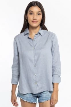 Ivy + Jack Ultimate Sky Blue LS Linen Shirt Tops & Tees