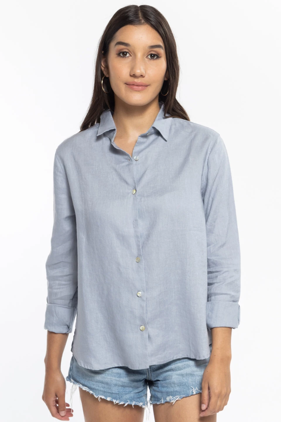 Ivy + Jack Ultimate Sky Blue LS Linen Shirt Tops & Tees