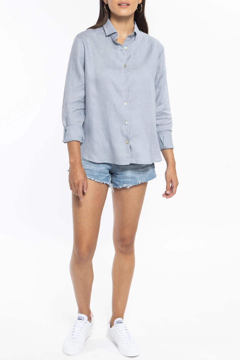 Ivy + Jack Ultimate Sky Blue LS Linen Shirt Tops & Tees