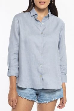 Ivy + Jack Ultimate Sky Blue LS Linen Shirt Tops & Tees