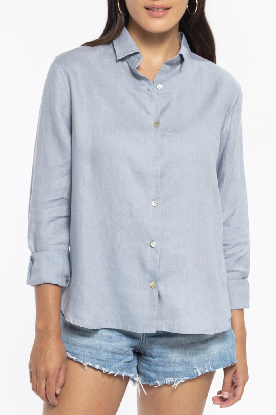 Ivy + Jack Ultimate Sky Blue LS Linen Shirt Tops & Tees