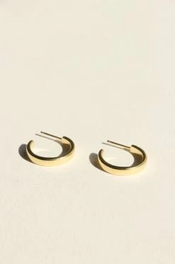 Brie Leon Jewellery 925 Elle Stud Gold Hoop Earrings