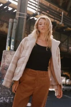 Brixton Nouvelle Sherpa Lining Wool Blend Beige Jacket