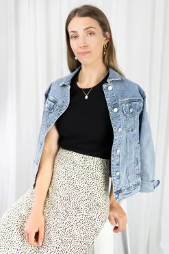 Among The Brave Charlie Mid Blue Denim Jacket Jackets & Coats