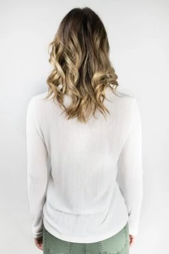 Ivy + Jack Faith Ivory Mesh LS Crew Top