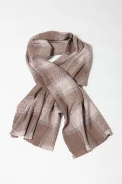 Ketz-Ke New In Plaid Dusky Pink Scarf