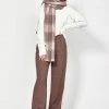 Ketz-Ke New In Plaid Dusky Pink Scarf