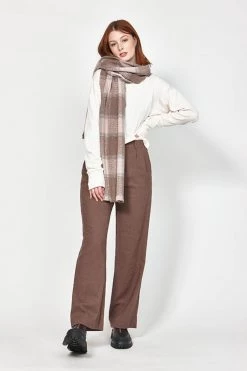 Ketz-Ke New In Plaid Dusky Pink Scarf