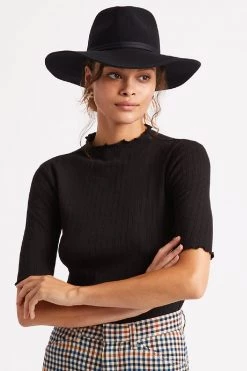 Brixton Joanna Packable Black Felt Hat