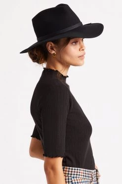 Brixton Joanna Packable Black Felt Hat