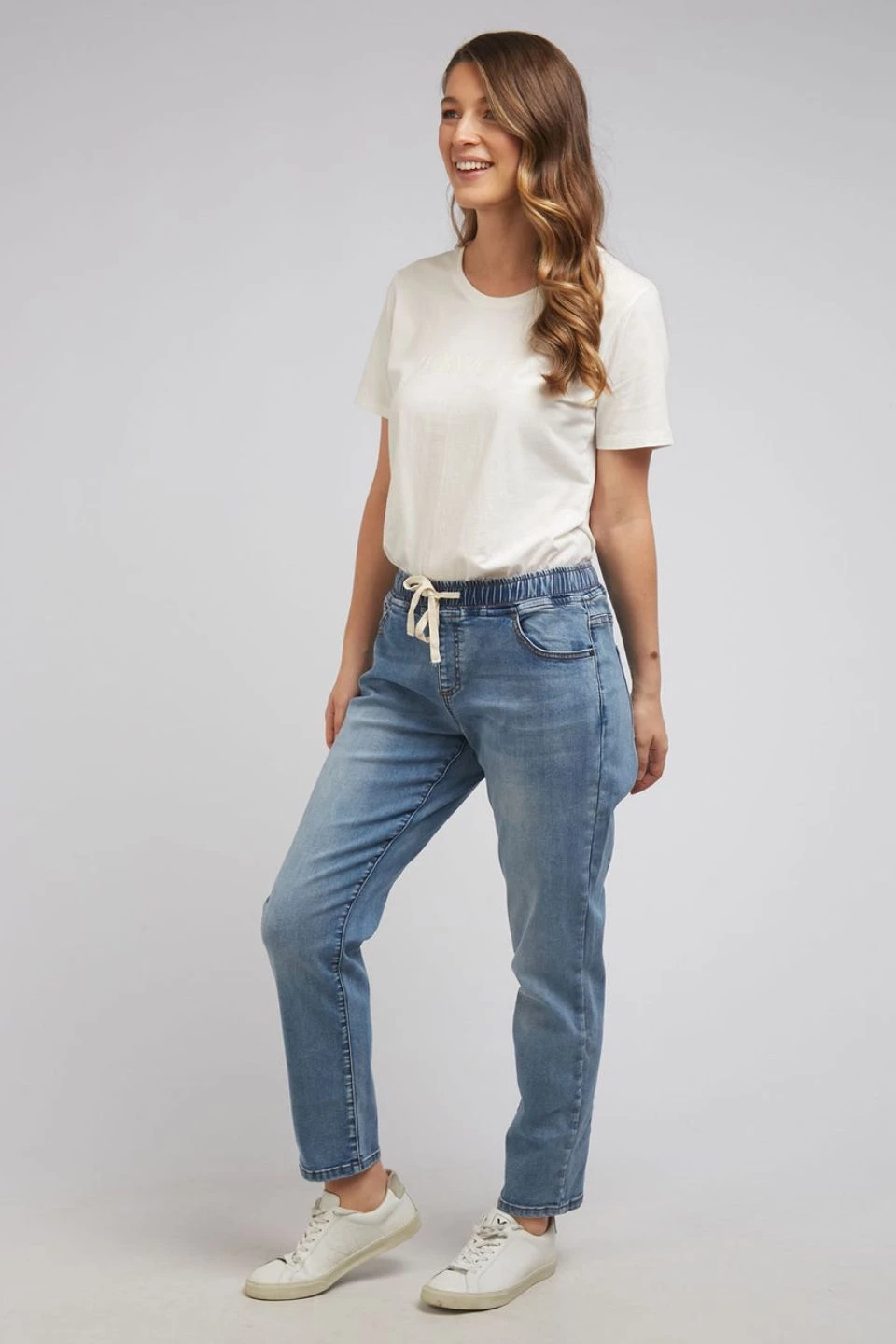 Foxwood Juliette Jogger Elastic Waist Blue Jean