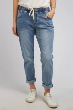 Foxwood Juliette Jogger Elastic Waist Blue Jean