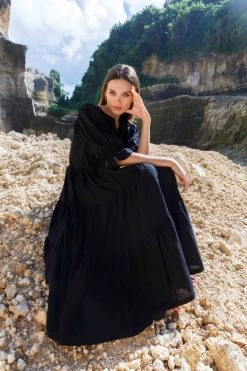 Blak Rosalita Black Ladder Lace Midi Dress New In