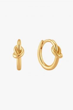 Ania Haie Jewellery Forget Me Knot Huggie Hoop Gold 12mm Earrings