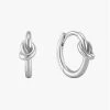 Ania Haie Forget Me Knot Huggie Hoop Silver 12mm Earrings Jewellery