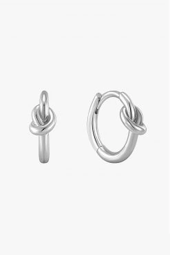 Ania Haie Forget Me Knot Huggie Hoop Silver 12mm Earrings Jewellery