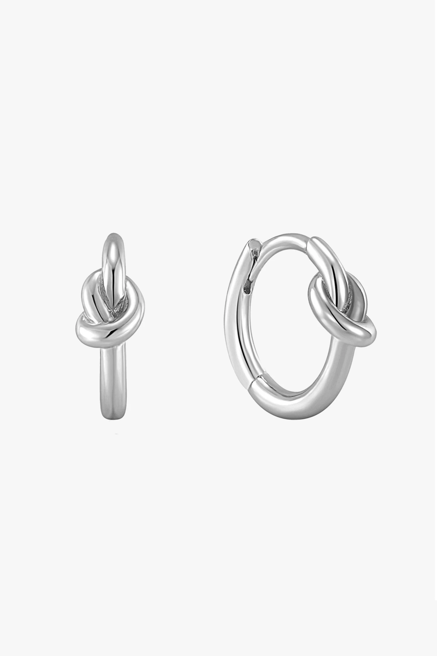 Ania Haie Forget Me Knot Huggie Hoop Silver 12mm Earrings Jewellery