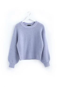 Among The Brave Keeper Lilac Chunky Textured Boxy Balloon Sleeve Knit New In