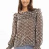 Leila + Luca New In Compliment Black Marigold Frill Detail LS Top