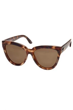 Le Specs Liar Liar Oversized Catseye Tort Brown Lens Sunglasses Eyewear