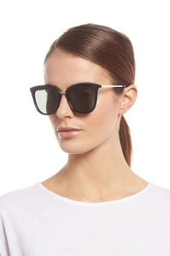 Le Specs Caliente Black Gold Arms Khaki Lens Sunglasses Eyewear