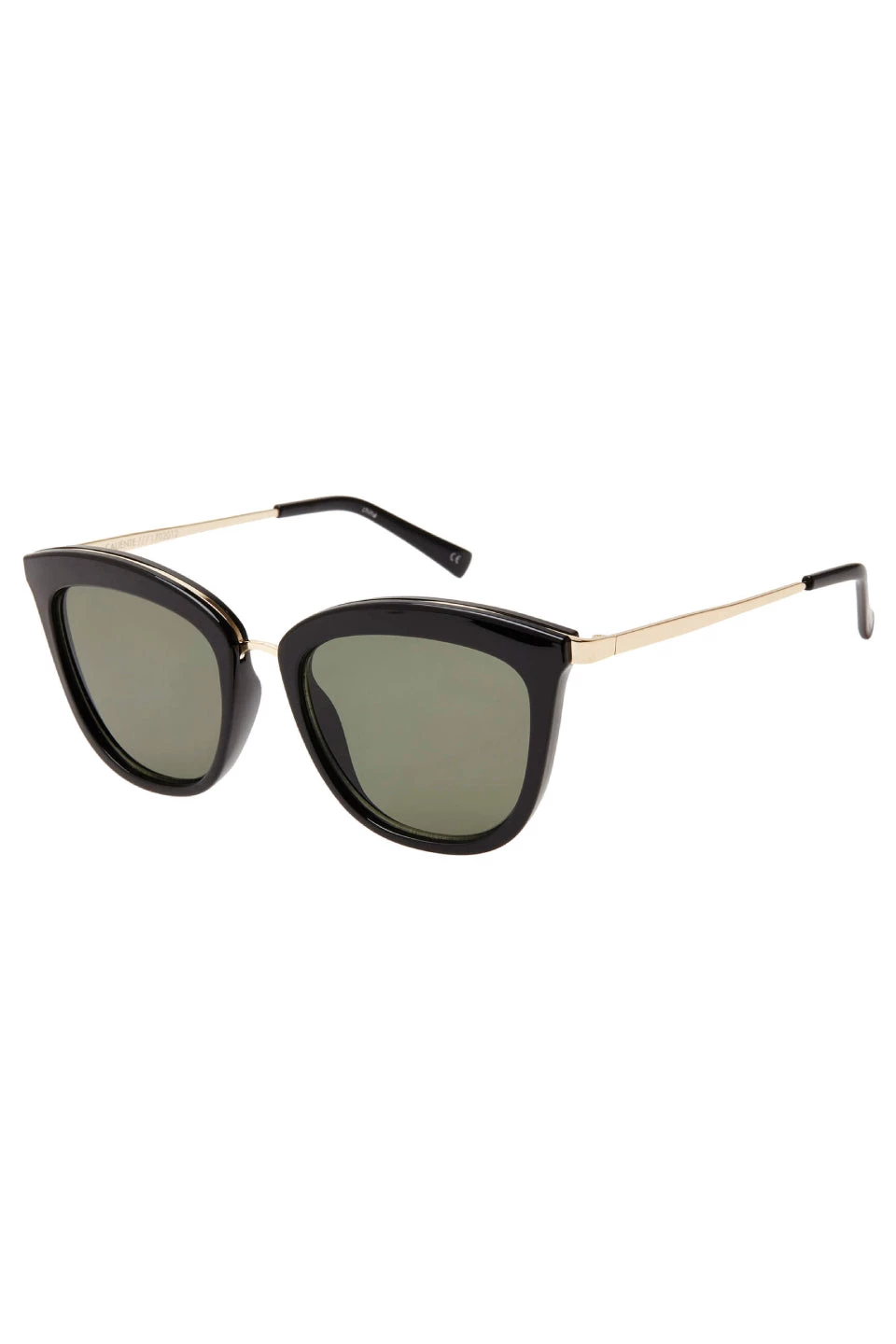 Le Specs Caliente Black Gold Arms Khaki Lens Sunglasses Eyewear