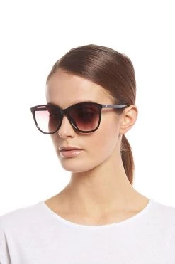 Le Specs Entitlement Cats Eye Black Smoke Gradient Lens Sunglasses