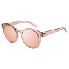 Le Specs Paramount Round Clear Tan Brass Mirror Lens Sunglasses Get The Look