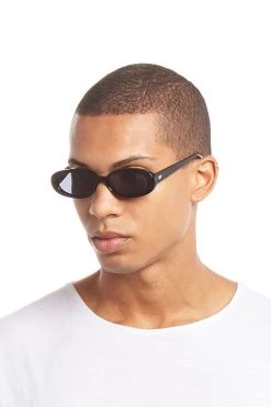 Le Specs Outta Love Oval Black Smoke Lens Sunglasses Eyewear