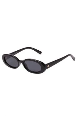 Le Specs Outta Love Oval Black Smoke Lens Sunglasses Eyewear