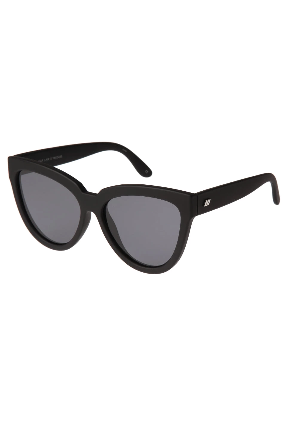 Le Specs Liar Liar Oversized Cat Eye Black Rubber Smoke Polarised Lens Sunglasses