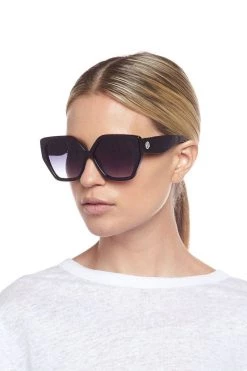 Le Specs So Fetch Oversized Square Black Smoke Gradient Lens Sunglasses