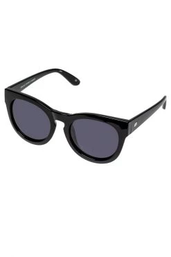 Le Specs Jealous Games Cat Eye Oversized Black Smoke Polarised Lens Sunglasses Eyewear