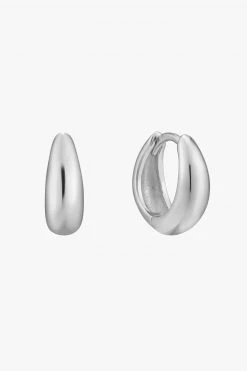 Ania Haie Luxe Minimalism Huggie Silver Hoop Earrings Jewellery