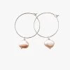 Audrey Loves Ruby Large Pearl Sterling Silver Hoop Earrings
