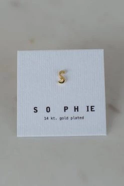 Sophie Little Letter Single Stud Gold Earring The Edit