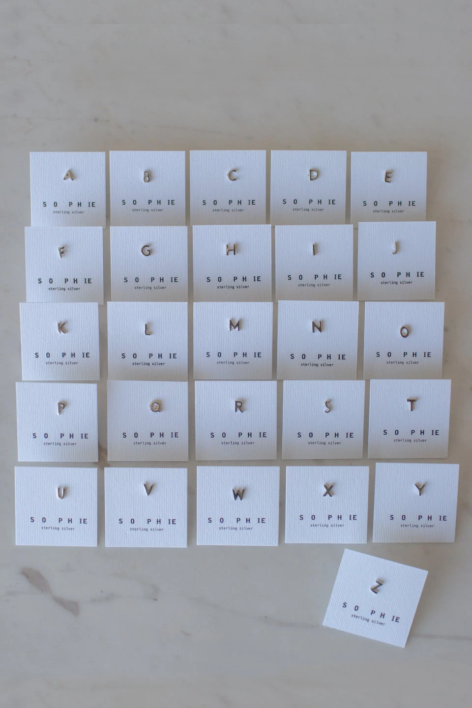 Sophie Little Letter Single Stud Silver Earrings Jewellery