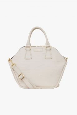 SABEN Bags Get The Look Liv Alabaster Croc Leather Handbag