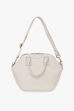 SABEN Bags Get The Look Liv Alabaster Croc Leather Handbag