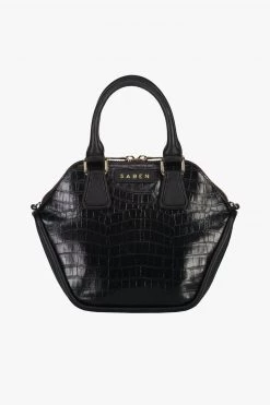 SABEN Bags Liv Black Croc Leather Hand Bag Support Local