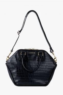 SABEN Bags Liv Black Croc Leather Hand Bag Support Local