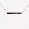 Federation Love Always Bar Necklace Je T'aime Sterling Silver