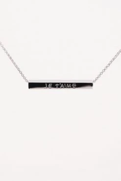 Federation Love Always Bar Necklace Je T'aime Sterling Silver
