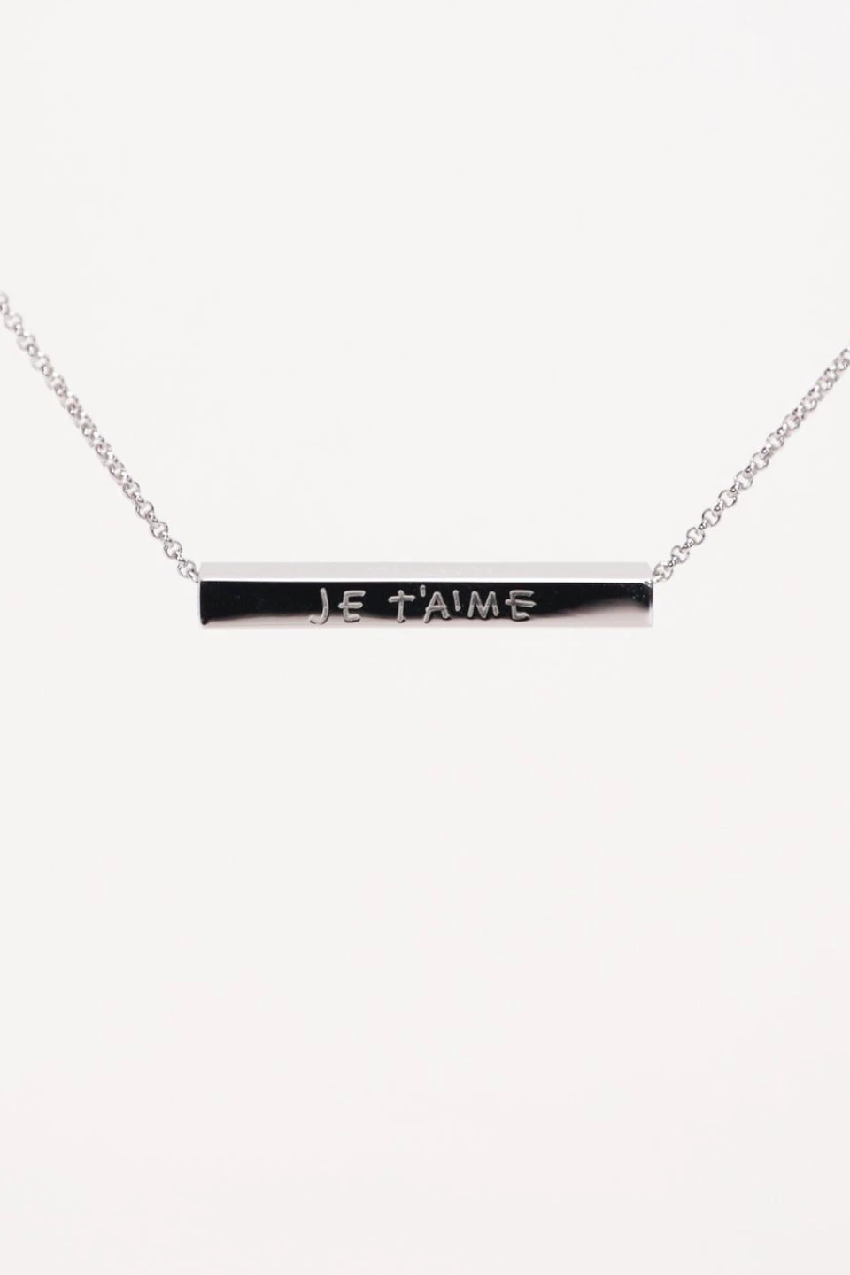 Federation Love Always Bar Necklace Je T'aime Sterling Silver
